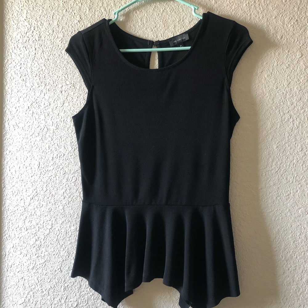 The Limited ruffle black blouse